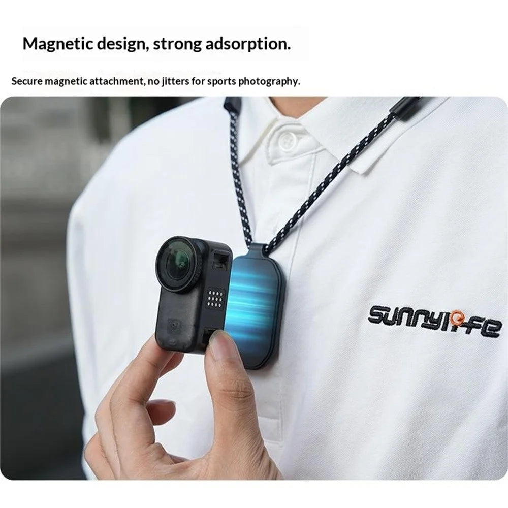 SUNNYLIFE ON-ZJ112 For DJI Osmo Nano  /  Mic  /  Insta360 GO 3  /  3S Magnetic Neck Strap POV Shooting Microphone Holder - Black - 4