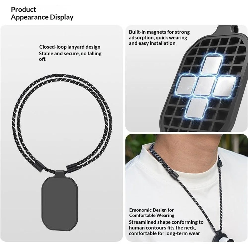 SUNNYLIFE ON-ZJ112 For DJI Osmo Nano  /  Mic  /  Insta360 GO 3  /  3S Magnetic Neck Strap POV Shooting Microphone Holder - Black - 7