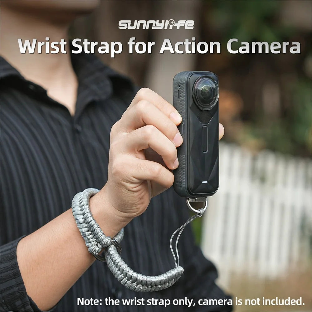 SUNNYLIFE GS039 Universal Action Camera Wrist Strap Anti-Loss Braided Hand Strap with 1 / 4 inch Carbon Steel Screw - Grey - 2