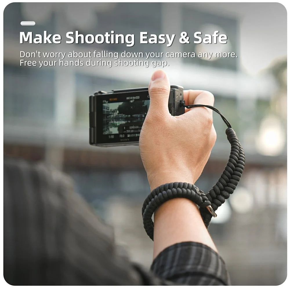 SUNNYLIFE GS039 Universal Action Camera Wrist Strap Anti-Loss Braided Hand Strap with 1 / 4 inch Carbon Steel Screw - Grey - 5