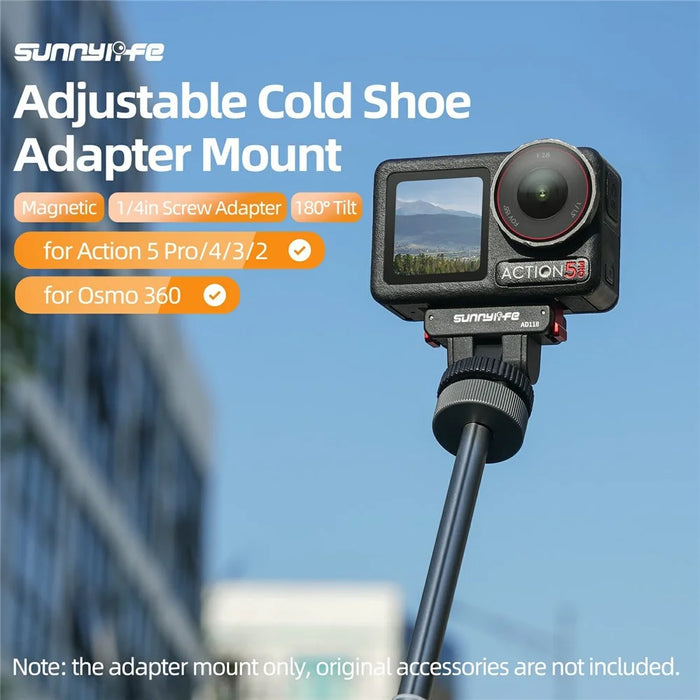 SUNNYLIFE AD118 Magnetic Quick Release Adapter for DJI Osmo 360  /  Action 5 Pro  /  4  /  3  /  2 Adjustable Camera Mount - 3