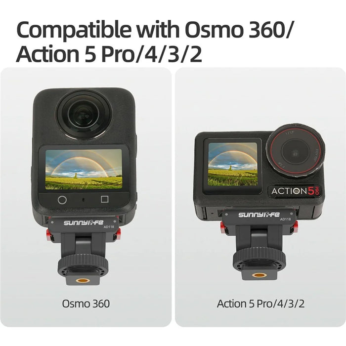 SUNNYLIFE AD118 Magnetic Quick Release Adapter for DJI Osmo 360  /  Action 5 Pro  /  4  /  3  /  2 Adjustable Camera Mount - 4