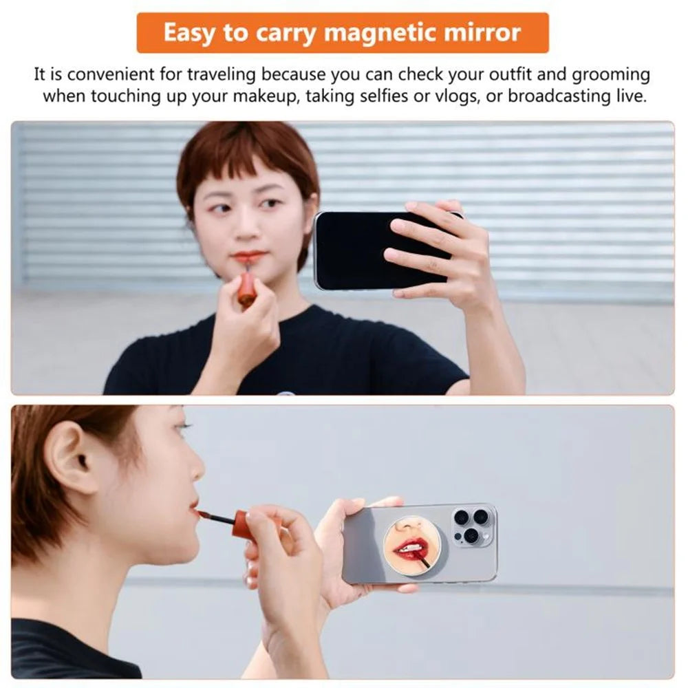 PULUZ PU736W Magnetic Selfie Makeup Mirror Portable Rear Camera Mirror - White - 5