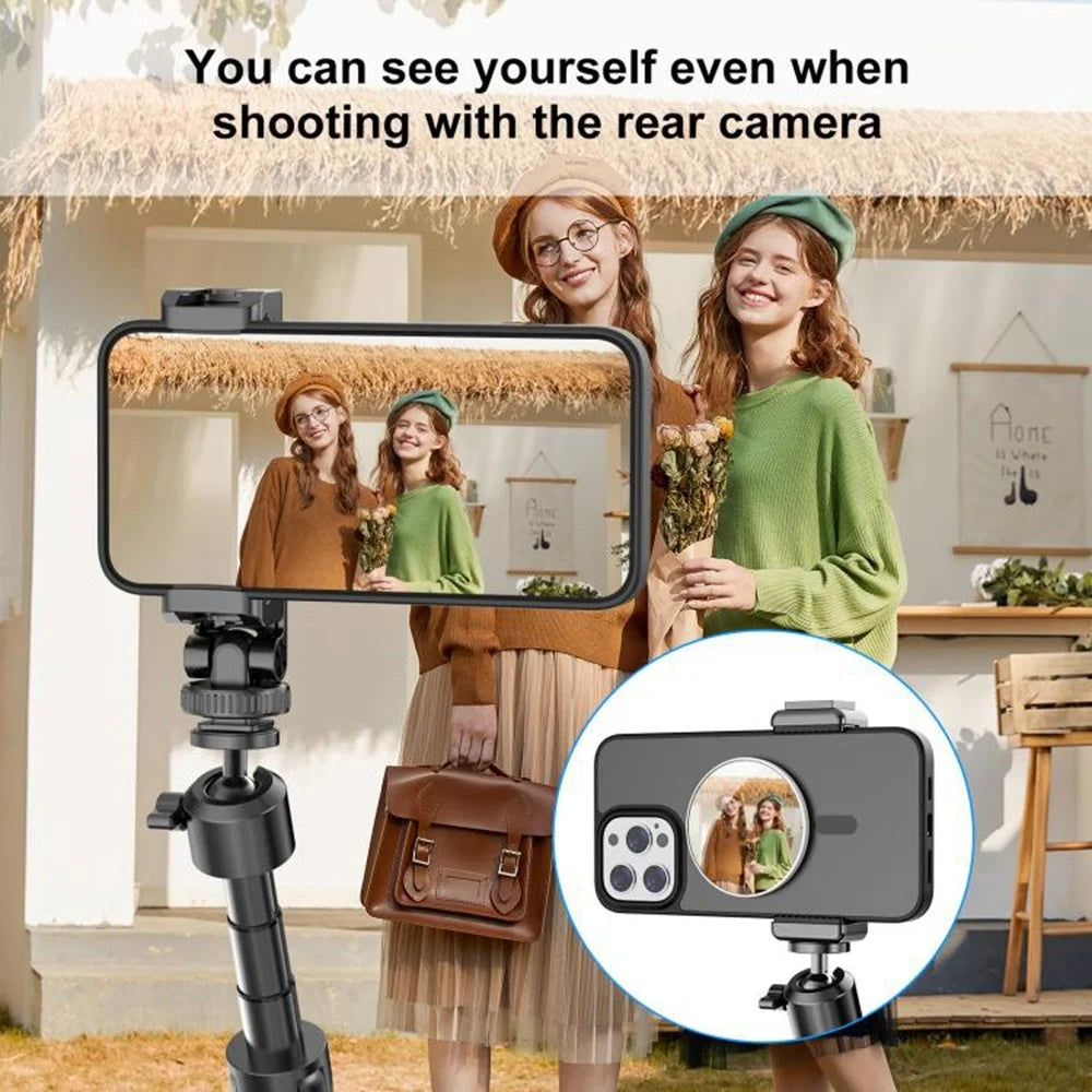 PULUZ PU736W Magnetic Selfie Makeup Mirror Portable Rear Camera Mirror - White - 6