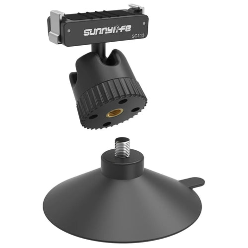 SUNNYLIFE ON-SC113 For DJI Osmo Action 6 / Nano Dual Direction Magnetic Quick Release Ball Head Suction Cup Mount Bracket - Black - 1