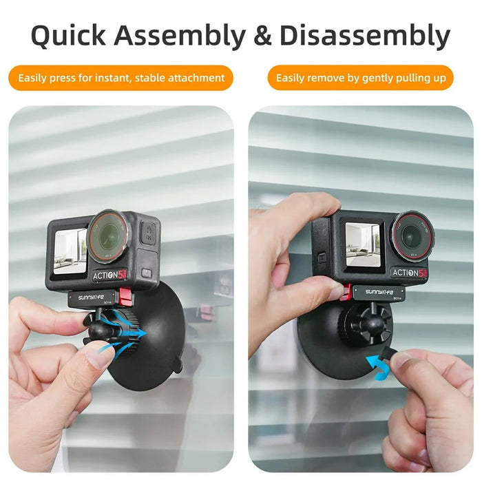 SUNNYLIFE SC114 Magnetic Quick Release Ball Joint Suction Cup Mount for DJI Osmo 360 / Action 5 Pro / 4 / 3 Camera - 7