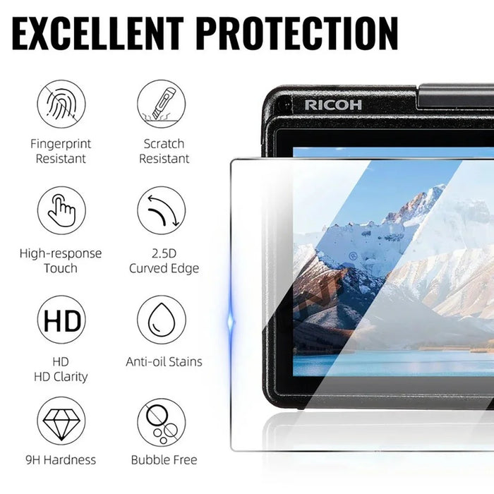 2Pcs for Ricoh GR IV Camera Screen Protector 9H Tempered Glass Anti-Scratch HD Camera Film - Transparent - 4