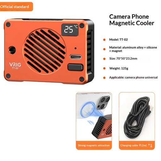 VRIG TT-02 10W TEC Semiconductor Cooler Digital Display Magnetic Cooling Fan for Camera Phone - TT-02 - 2