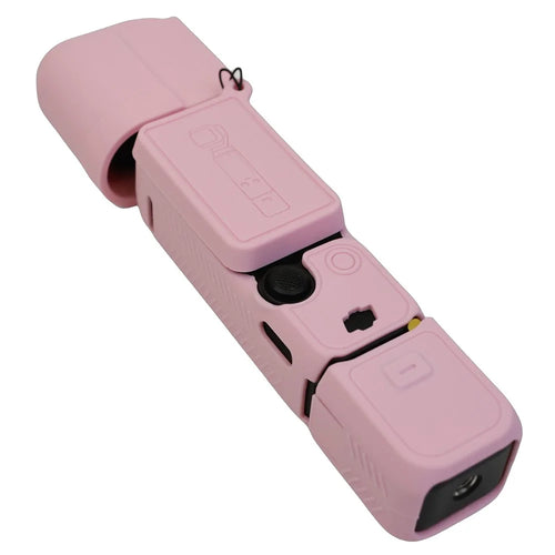 For DJI Osmo Pocket 3 Silicone Case Camera Soft Protective Cover with Lens Cap Screen Cover - Pink - 1