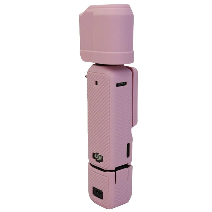 For DJI Osmo Pocket 3 Silicone Case Camera Soft Protective Cover with Lens Cap Screen Cover - Pink - 6