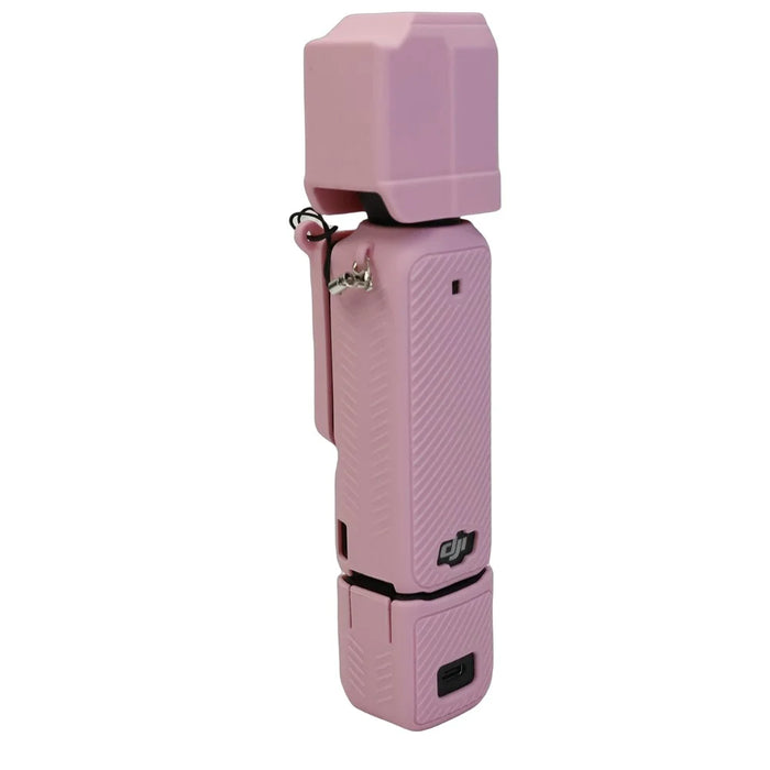 For DJI Osmo Pocket 3 Silicone Case Camera Soft Protective Cover with Lens Cap Screen Cover - Pink - 7