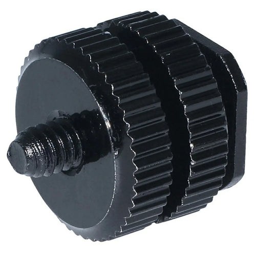 E001 1  /  4 Inch Screw Hot Shoe Mount Aluminum Alloy Adapter for Flash DSLR Camera Microphone Stand Bracket - Black - 1