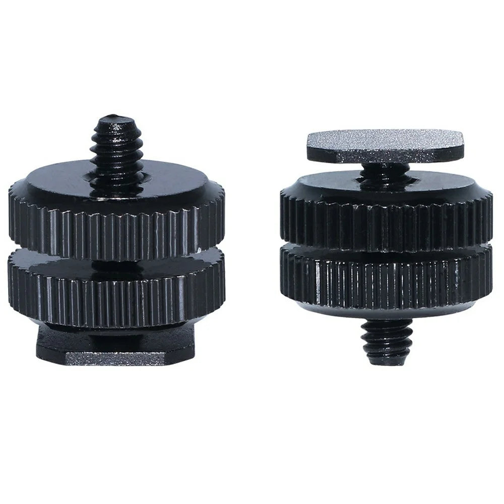 E001 1  /  4 Inch Screw Hot Shoe Mount Aluminum Alloy Adapter for Flash DSLR Camera Microphone Stand Bracket - Black - 7