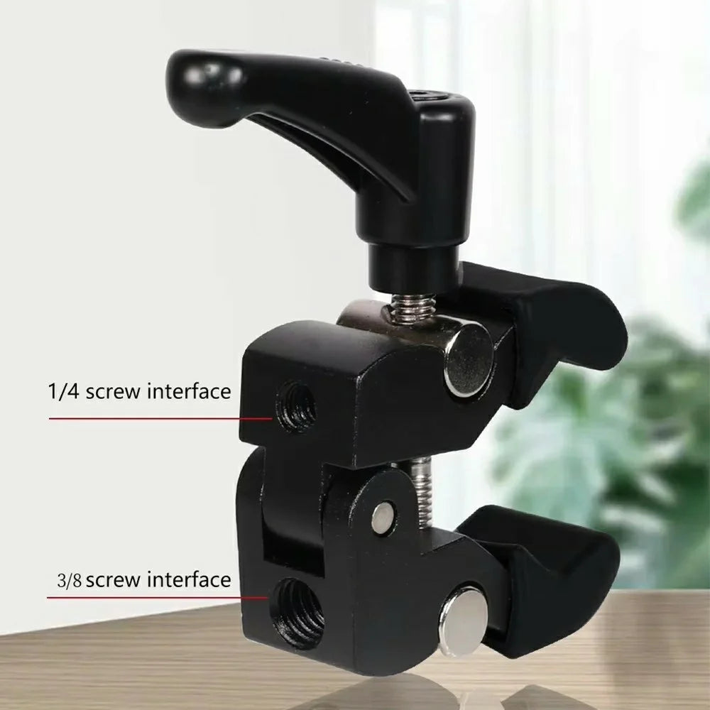 Z039 Photography Clamp 1 / 4''  3 / 8'' Thread Crab Pliers Clip for DSLR Cameras - Black - 3