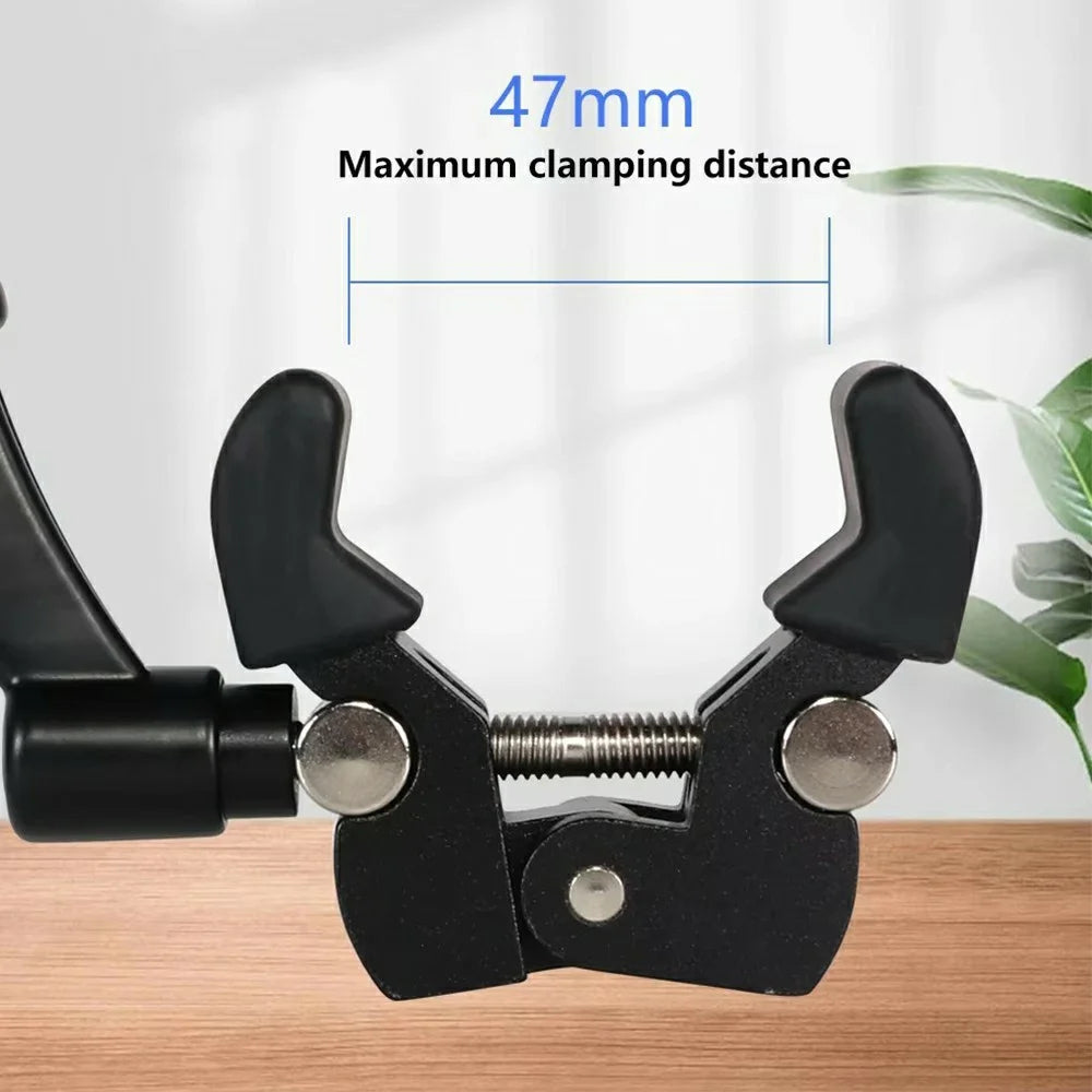 Z039 Photography Clamp 1 / 4''  3 / 8'' Thread Crab Pliers Clip for DSLR Cameras - Black - 4