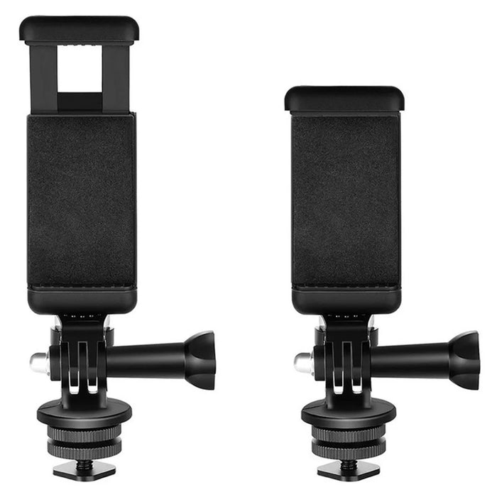D01S 360 Degree Rotating E-Shape Phone Holder Hot Shoe Mount Adapter for Action Camera - Black - 7