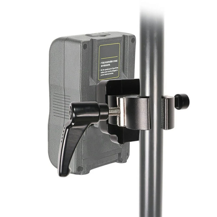 LB16 Aluminum Alloy Camera Clamp V-Lock Mount Quick Release Adapter for V-Port Battery Plate - Black - 2