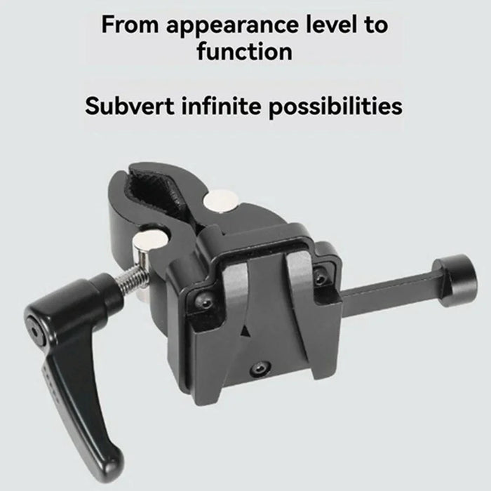 LB16 Aluminum Alloy Camera Clamp V-Lock Mount Quick Release Adapter for V-Port Battery Plate - Black - 3
