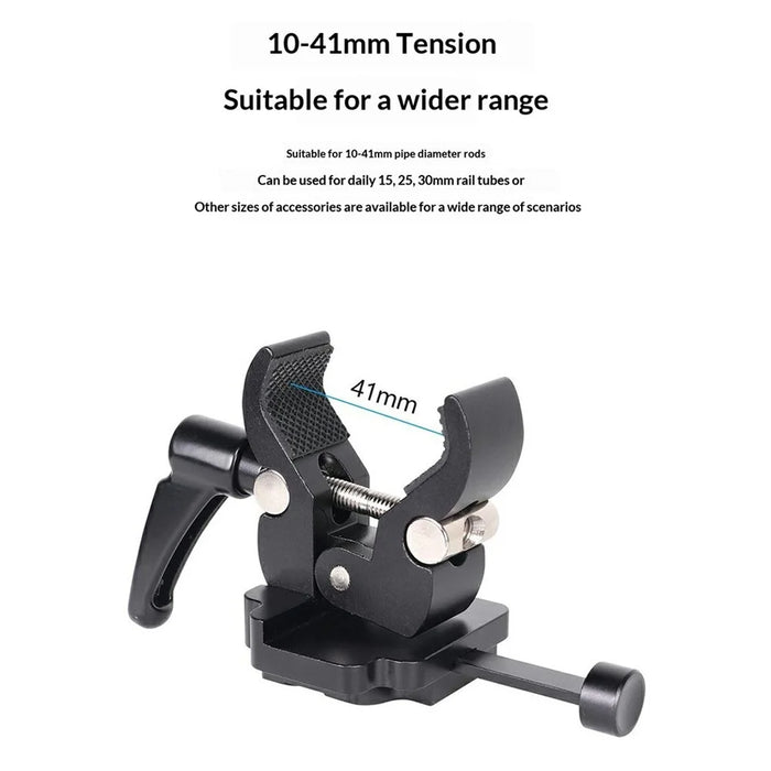 LB16 Aluminum Alloy Camera Clamp V-Lock Mount Quick Release Adapter for V-Port Battery Plate - Black - 6