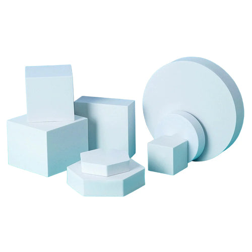 8Pcs Cube/Cylinder/Hexagon Shape Foam Photography Geometric Props Set for Product Shooting - White - 1