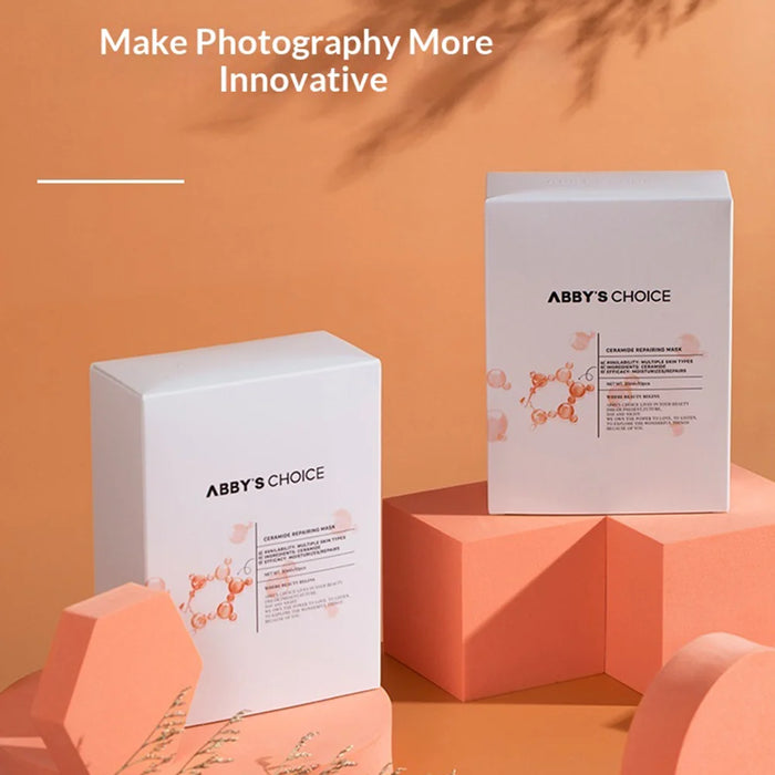 8Pcs Cube/Cylinder/Hexagon Shape Foam Photography Geometric Props Set for Product Shooting - White - 5