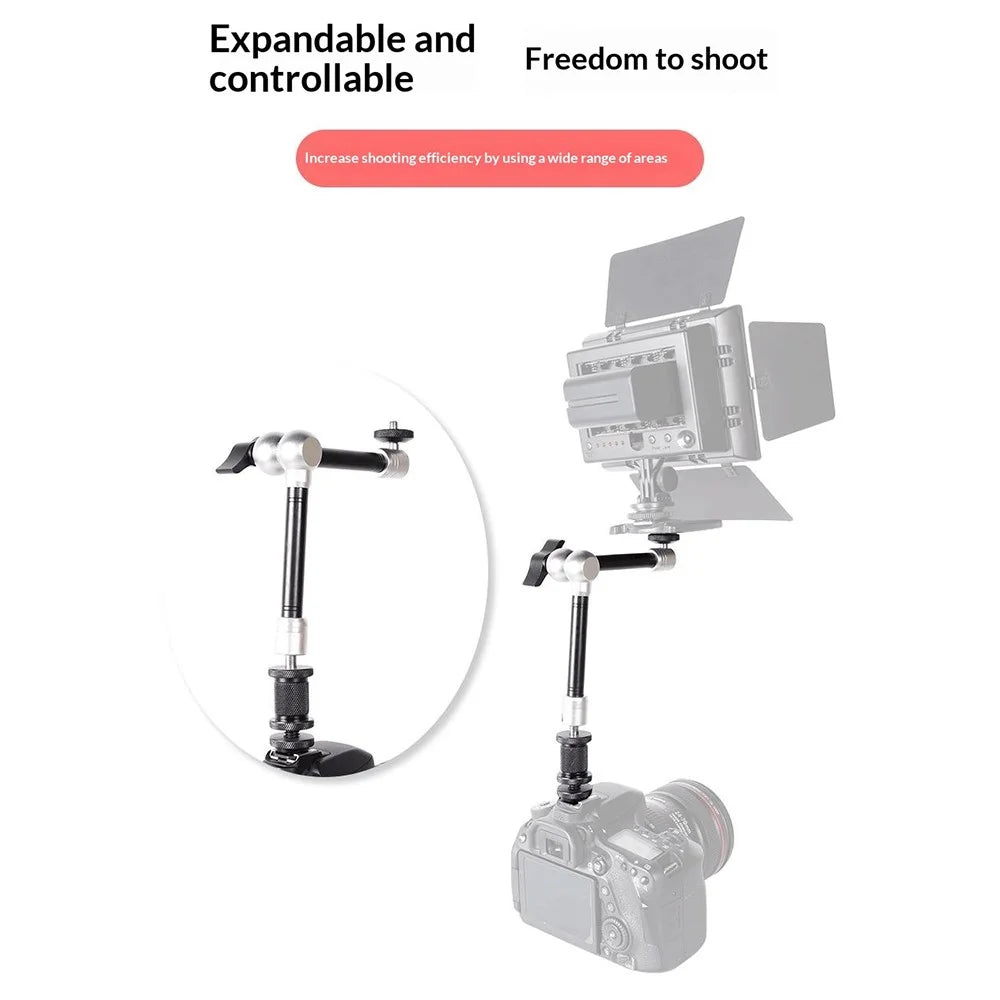 G148 11 Inch Magic Arm Metal Articulating Monitor Mount 360° Ball Head Camera Bracket for Photography - 6