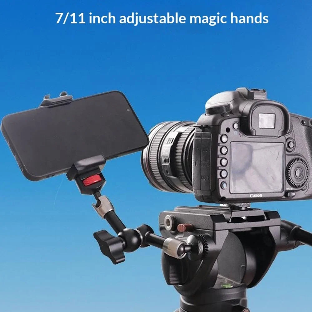 C119 11 Inch Camera Monitor Mount Phone Microphone Stand Magic Arm Articulating Arm for Tripod Live Streaming Accessories - 3