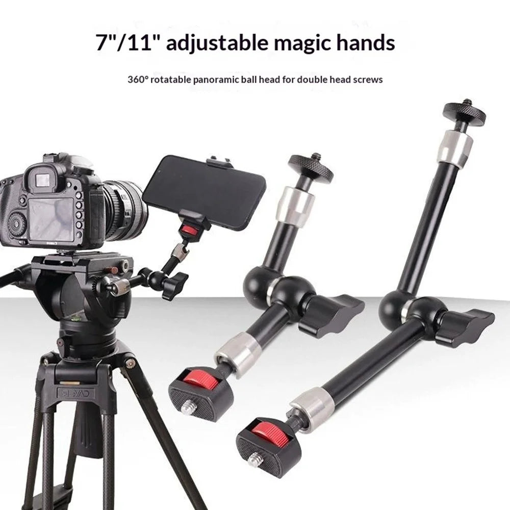 C118 7 Inch Adjustable Magic Arm Dual Ball Head Mount for Camera Phone Microphone Tripod Live Streaming Accessories - 3