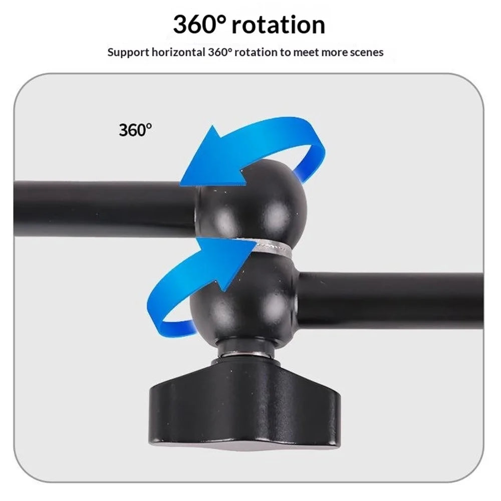 C118 7 Inch Adjustable Magic Arm Dual Ball Head Mount for Camera Phone Microphone Tripod Live Streaming Accessories - 5