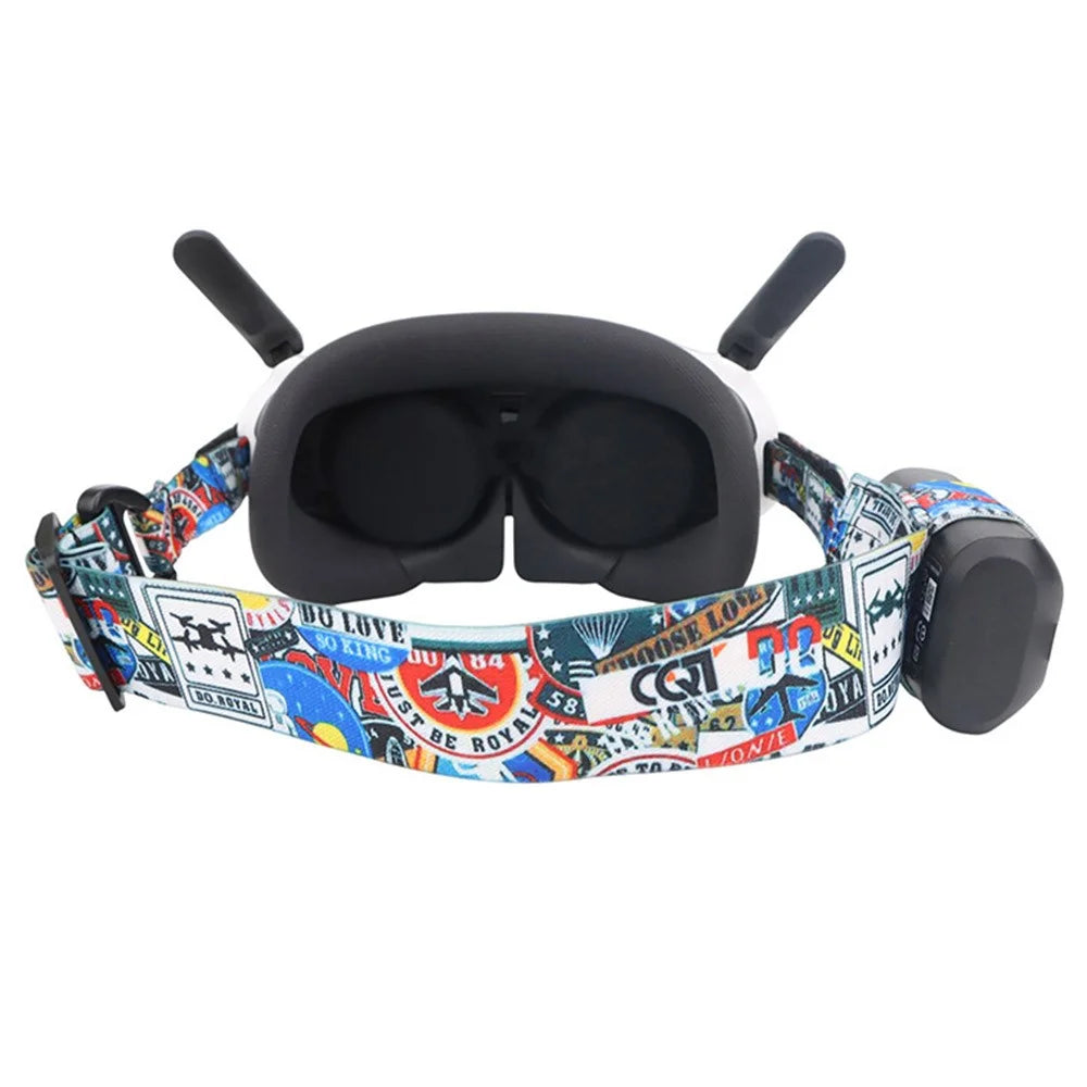 912746-11 Adjustable Head Strap for Antigravity A1 Vision VR Headset Magic Tape Elastic Band Pattern Printed Headstrap - 3