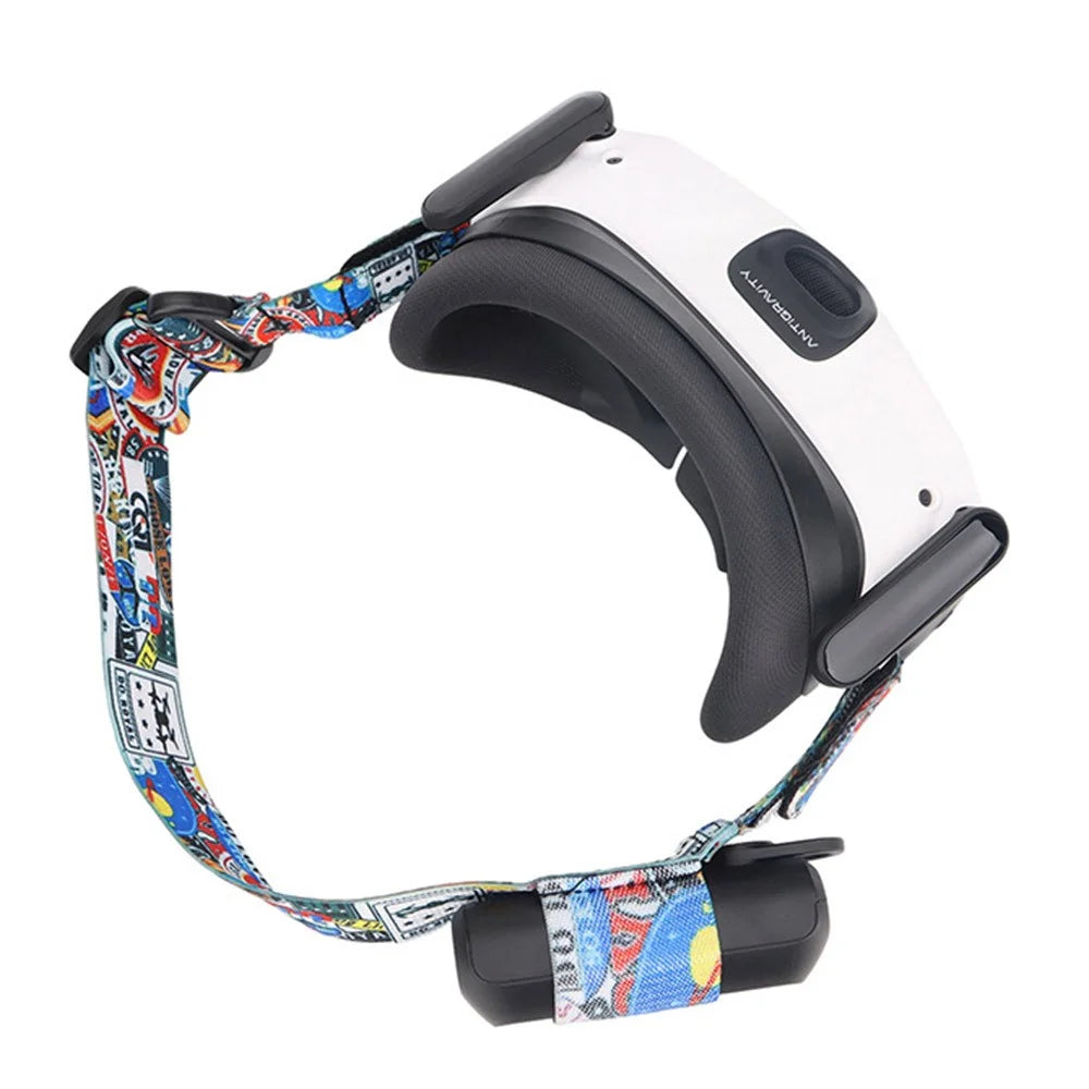 912746-11 Adjustable Head Strap for Antigravity A1 Vision VR Headset Magic Tape Elastic Band Pattern Printed Headstrap - 4