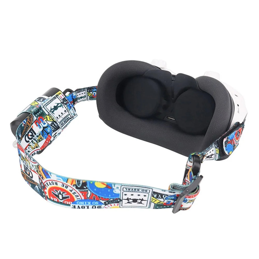 912746-11 Adjustable Head Strap for Antigravity A1 Vision VR Headset Magic Tape Elastic Band Pattern Printed Headstrap - 5