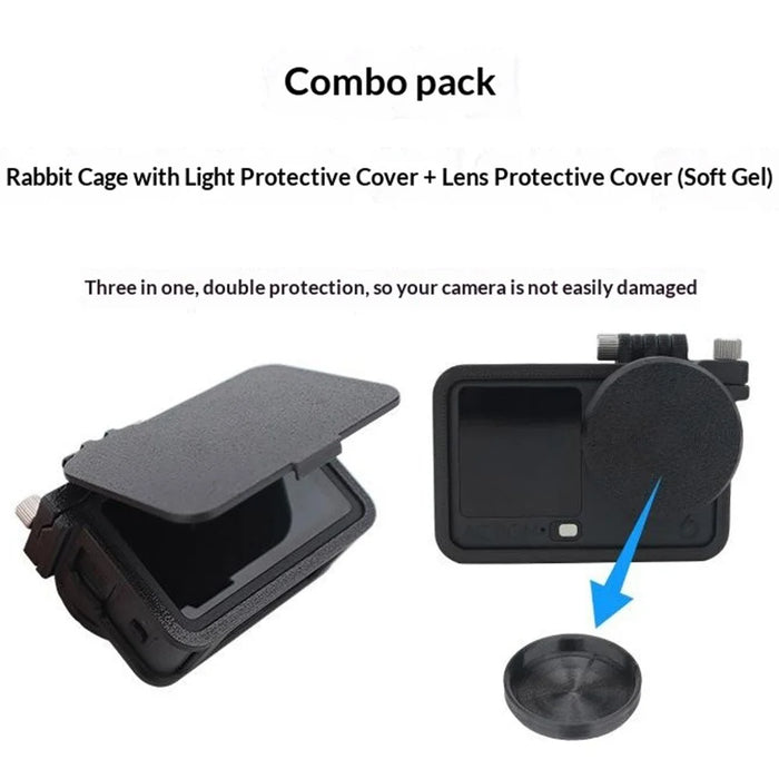 915609-11 Extension Frame Sunshade Camera Protective Case for DJI Osmo Action 6 Anti-Scratch Cover Protector with Lens Cap - 7