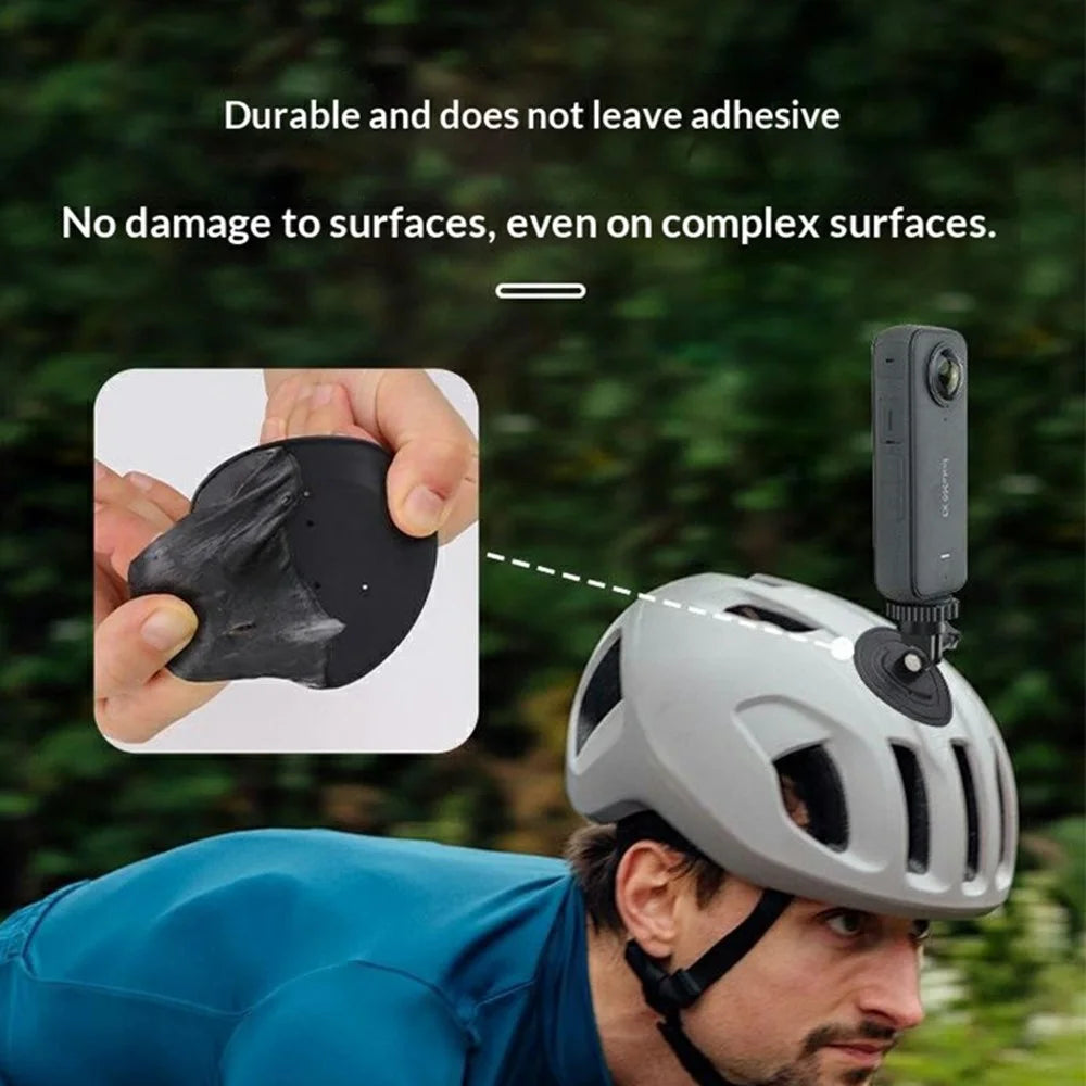 914510 Flexible Adhesive Mount Base for DJI OSMO Action 6 Sports Camera Helmet Cycling Bracket Stand with Screw Adapter - 4