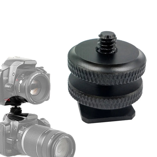 WESTAGE DSLR Camera Hot Shoe 1/4 inch Screw Adapter Aluminum Alloy Connector with Double Nut - 1