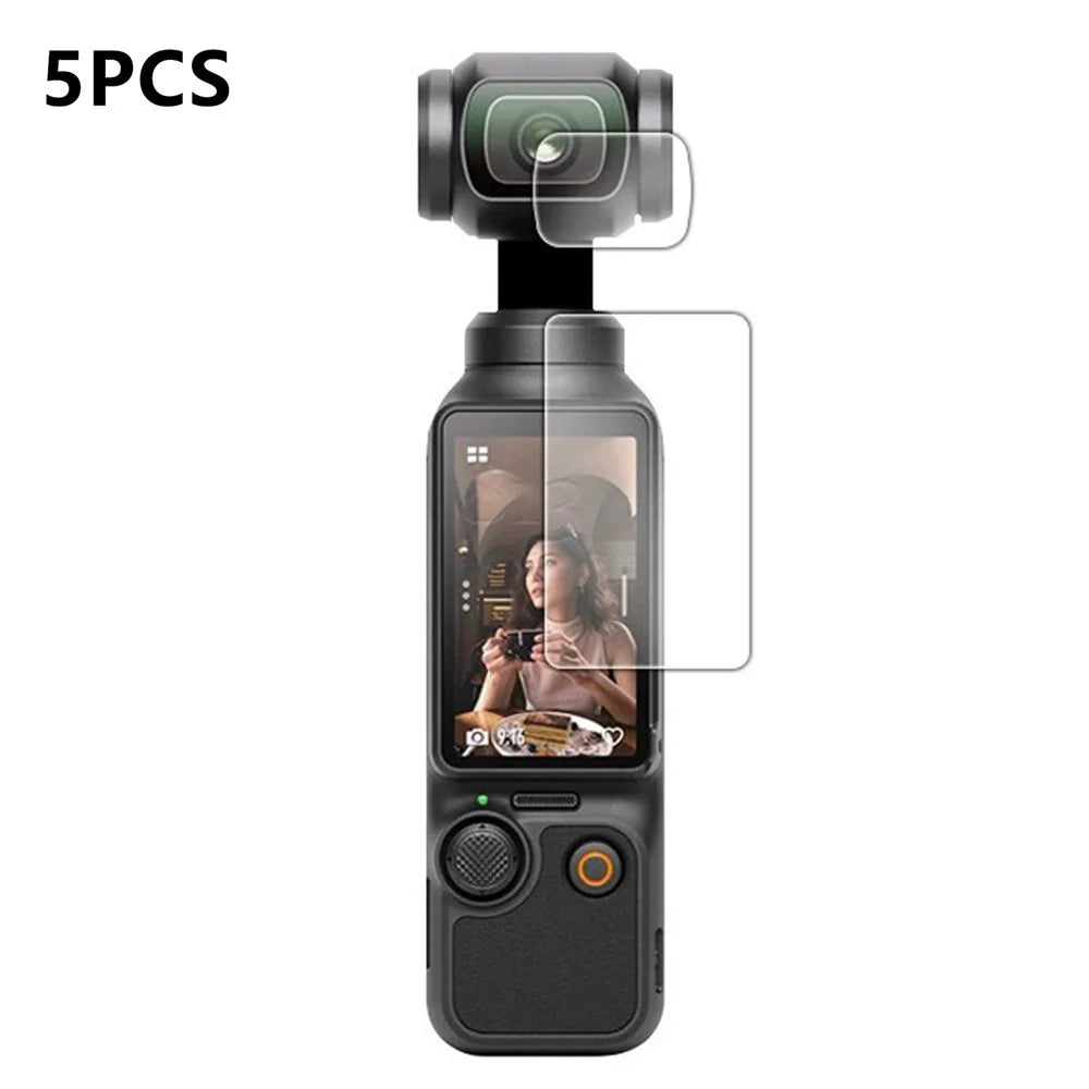 5 Sets For DJI Osmo Pocket 4 Hydrogel Film High Definition Soft PET Screen Protector Camera Screen + Lens Film - Transparent - 1
