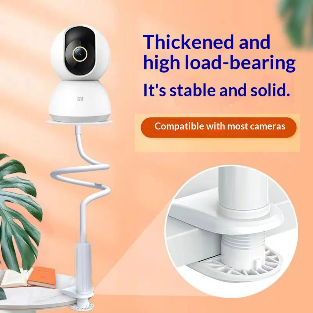 110cm Flexible Gooseneck Clamp Mount No Drilling Desktop Security Camera Stand for Baby Monitor - Black - 2