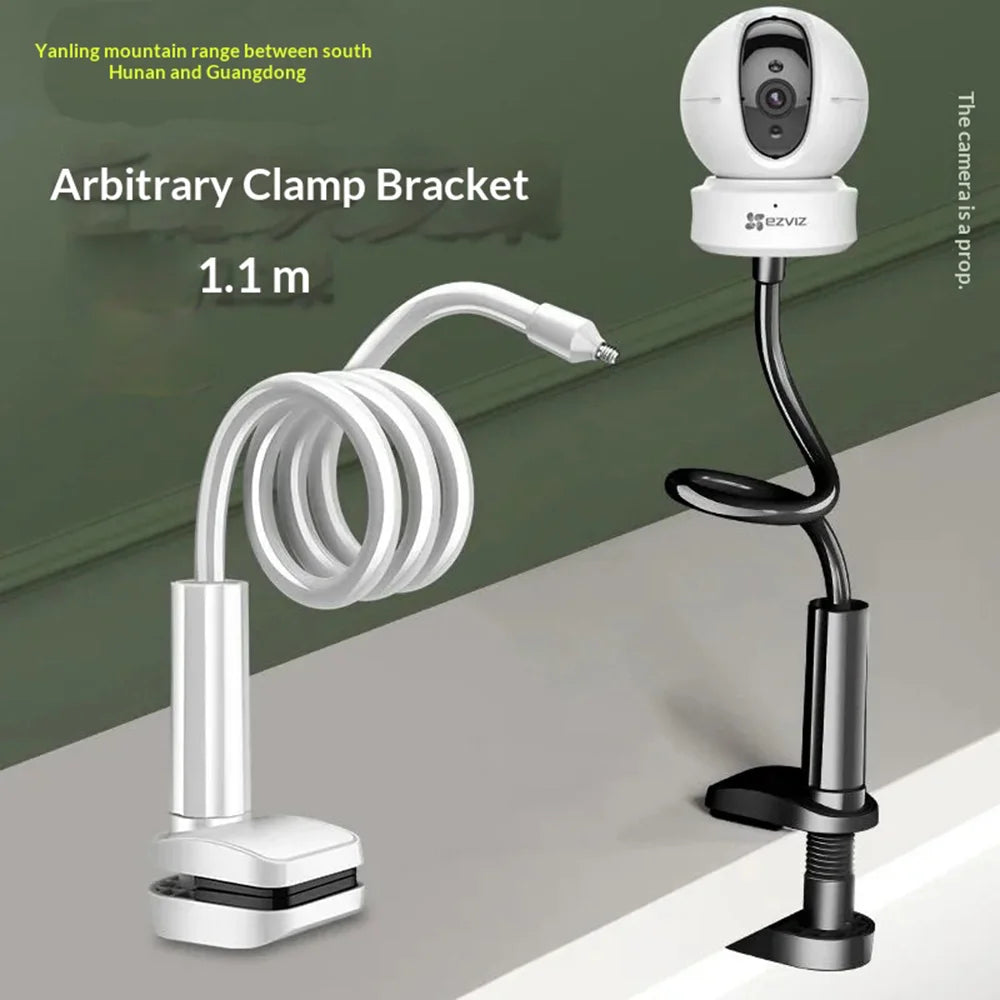 110cm Flexible Gooseneck Clamp Mount No Drilling Desktop Security Camera Stand for Baby Monitor - Black - 4