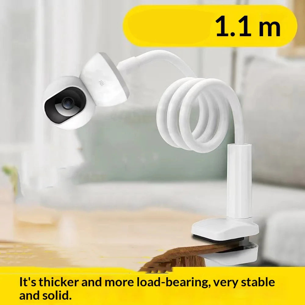 110cm Flexible Gooseneck Clamp Mount No Drilling Desktop Security Camera Stand for Baby Monitor - Black - 6