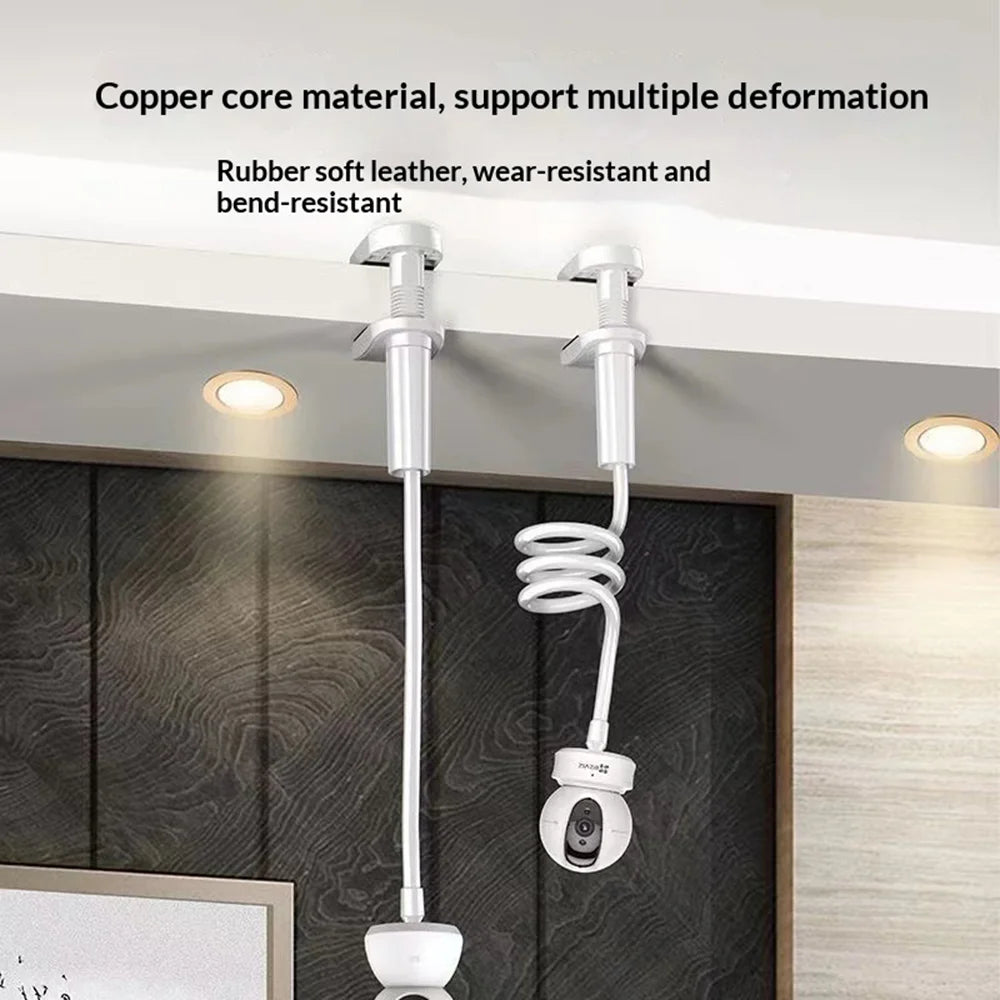 110cm Flexible Gooseneck Clamp Mount No Drilling Desktop Security Camera Stand for Baby Monitor - Black - 7