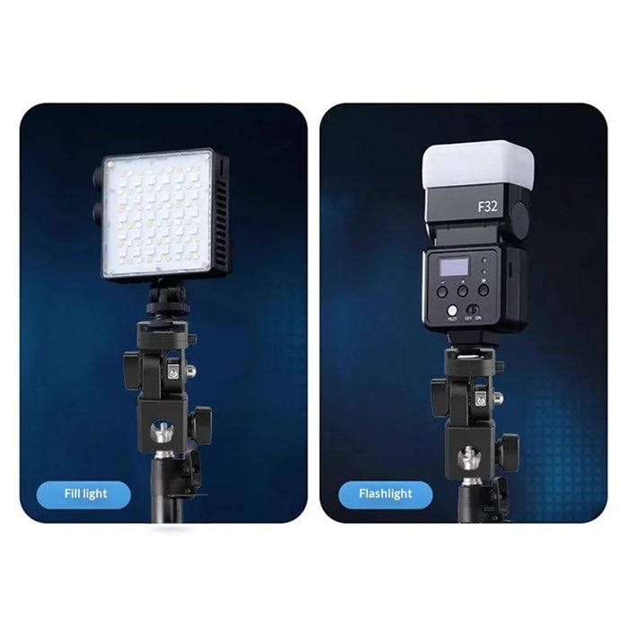 Y079 180 Degree Rotating Light Stand Adapter Bracket 1 / 4 Screw Cold Shoe Quick Release Mount for Camera Phone Fill Light - 6