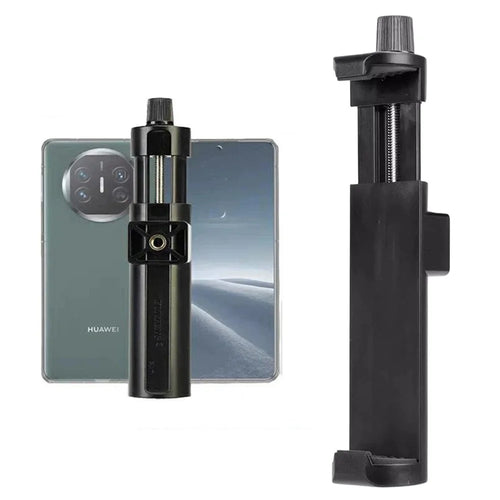 YUNTENG VCT-205 Folding Phone Tablet Clip 1 / 4 Screw Mount Universal Holder for Live Streaming Photography - Black - 1