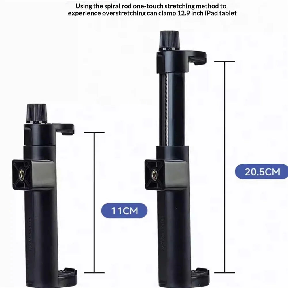 YUNTENG VCT-205 Folding Phone Tablet Clip 1 / 4 Screw Mount Universal Holder for Live Streaming Photography - Black - 7