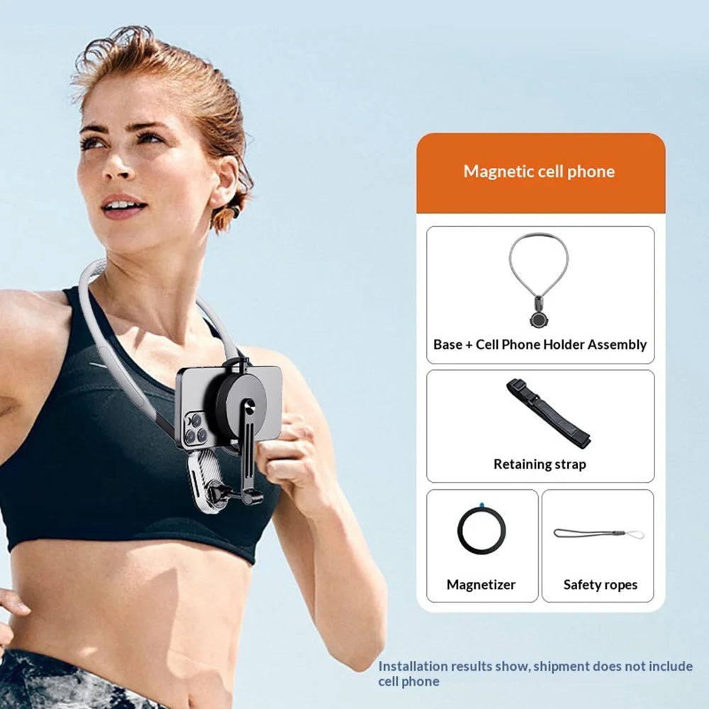 FUNSNAP SCS-NH001 Magnetic Phone Neck Mount Anti-shake Hands-free Neck Hanging Phone Holder Bracket - Mobile Phone Neck Strap Holder SCS/NH001 - 2