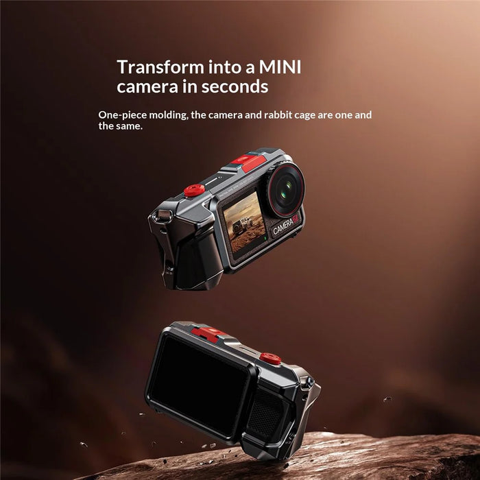 DJ-5 Aluminum Alloy Protective Case for DJI Osmo Action 3  /  4  /  5 Pro Cage Frame Action Camera Protective Cover - Grey - 2