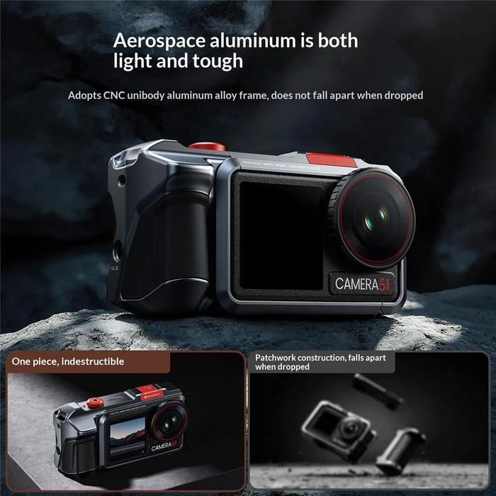 DJ-5 Aluminum Alloy Protective Case for DJI Osmo Action 3  /  4  /  5 Pro Cage Frame Action Camera Protective Cover - Grey - 3