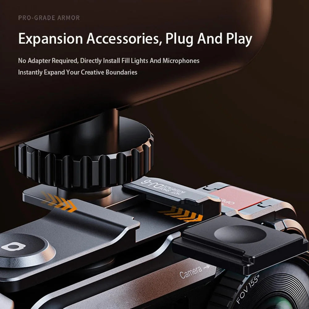 DJ-6 Detachable Magnetic Camera Cage Frame Case for DJI Osmo Action 6 Lightweight Aluminum Camera Protective Frame for Travel Outdoor Photography - Black - 7
