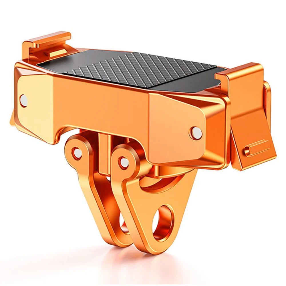 DJ-7 Magnetic Action Camera Mount Adapter for DJI Osmo Action Foldable Connector Tripod Quick Release Base with 1 / 4 Inch Thread - Orange - 1