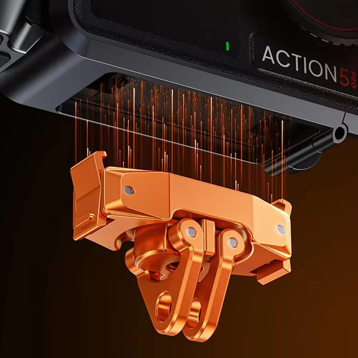 DJ-7 Magnetic Action Camera Mount Adapter for DJI Osmo Action Foldable Connector Tripod Quick Release Base with 1 / 4 Inch Thread - Orange - 3
