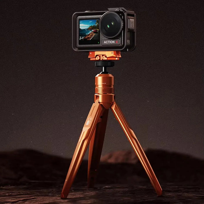 DJ-7 Magnetic Action Camera Mount Adapter for DJI Osmo Action Foldable Connector Tripod Quick Release Base with 1 / 4 Inch Thread - Orange - 5